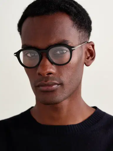 DIOR Eyewear DiorBlackSuitO R10I Round-Frame Acetate and Silver-Tone Metal Optical Glasses - Men | Thumbnail 2