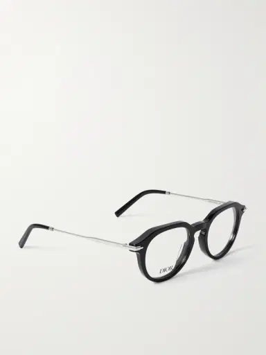 DIOR Eyewear DiorBlackSuitO R10I Round-Frame Acetate and Silver-Tone Metal Optical Glasses - Men | Thumbnail 3