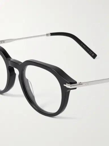DIOR Eyewear DiorBlackSuitO R10I Round-Frame Acetate and Silver-Tone Metal Optical Glasses - Men | Thumbnail 4