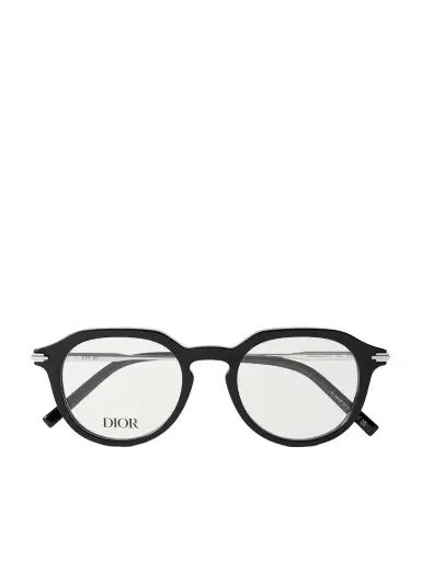 DIOR Eyewear DiorBlackSuitO R10I Round-Frame Acetate and Silver-Tone Metal Optical Glasses - Men | Thumbnail 1