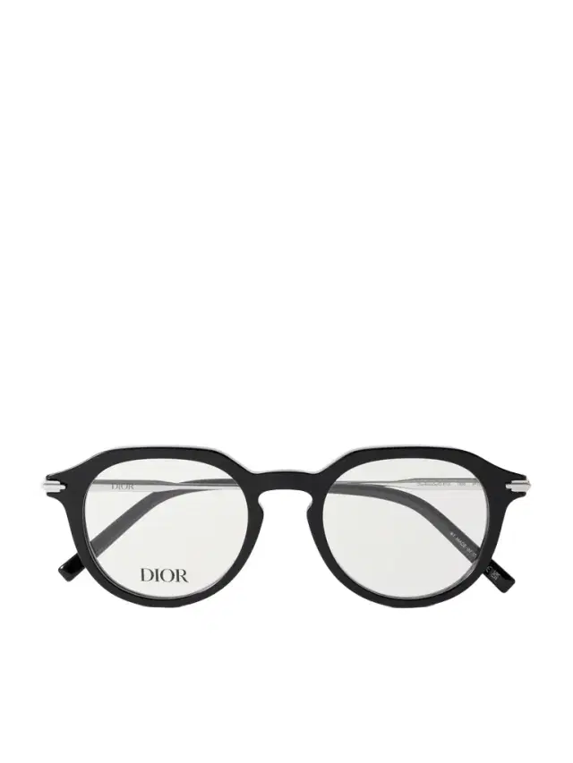 DIOR Eyewear DiorBlackSuitO R10I Round-Frame Acetate and Silver-Tone Metal Optical Glasses - Men