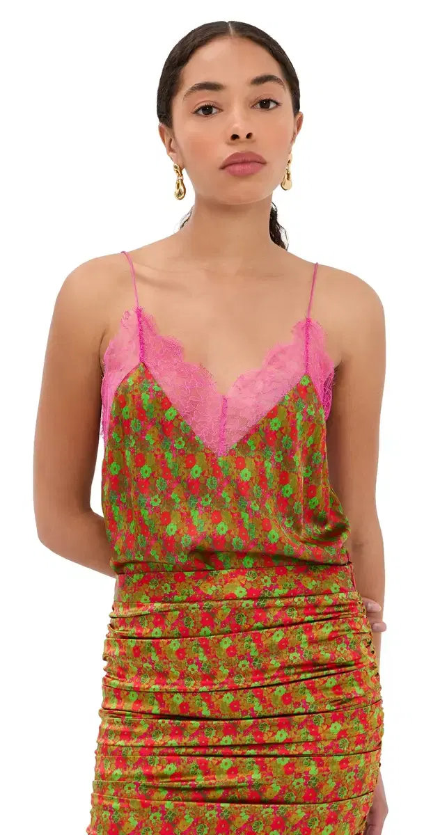 FRANÇOISE Layla Silk Top Floral Red