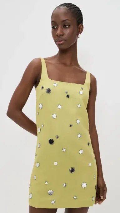 TANYA TAYLOR Barton Mirror Dress Lime Mist | Thumbnail 2 TANYA TAYLOR Barton Mirror Dress Lime Mist | Thumbnail 2