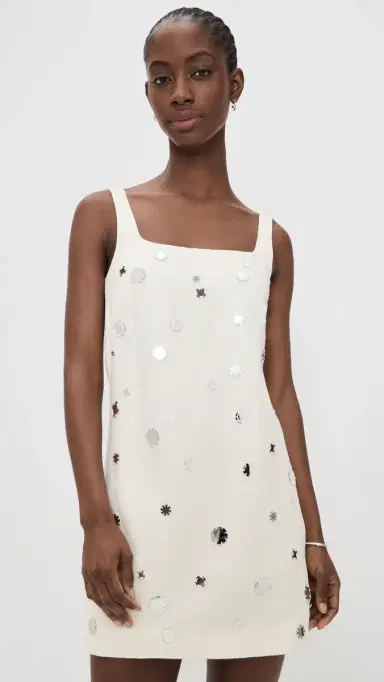 TANYA TAYLOR Barton Mirror Dress Cream | Thumbnail 2