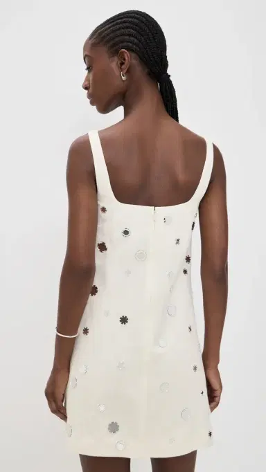 TANYA TAYLOR Barton Mirror Dress Cream | Thumbnail 3