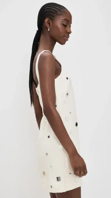 TANYA TAYLOR Barton Mirror Dress Cream | Thumbnail 4