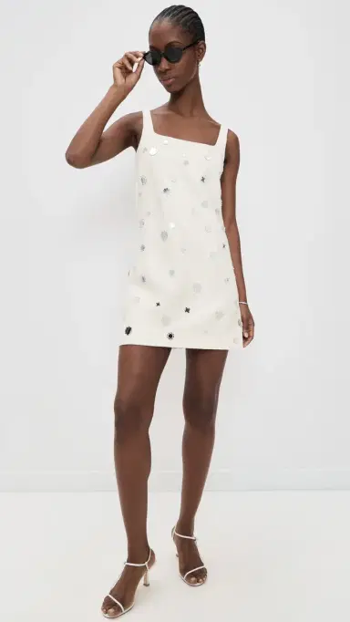 TANYA TAYLOR Barton Mirror Dress Cream | Thumbnail 5