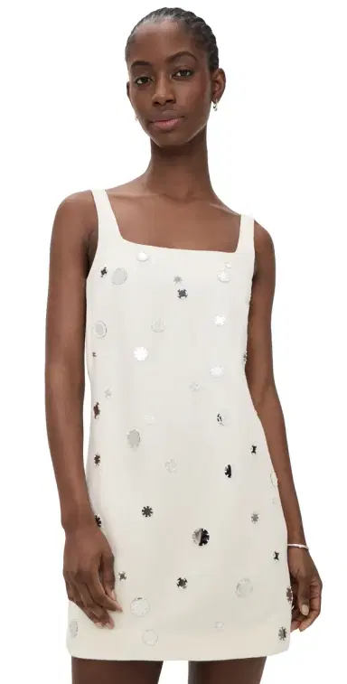 TANYA TAYLOR Barton Mirror Dress Cream | Thumbnail 1