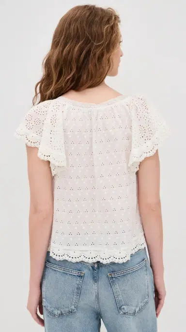 Alice + Olivia Odette Ember Top Off White L | Thumbnail 3 Alice + Olivia Odette Ember Top Off White L | Thumbnail 3