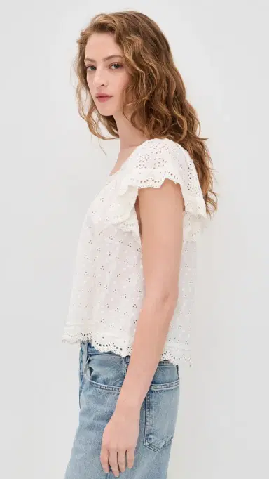 Alice + Olivia Odette Ember Top Off White L | Thumbnail 4 Alice + Olivia Odette Ember Top Off White L | Thumbnail 4