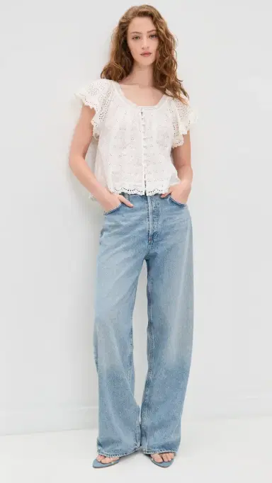 Alice + Olivia Odette Ember Top Off White L | Thumbnail 5 Alice + Olivia Odette Ember Top Off White L | Thumbnail 5
