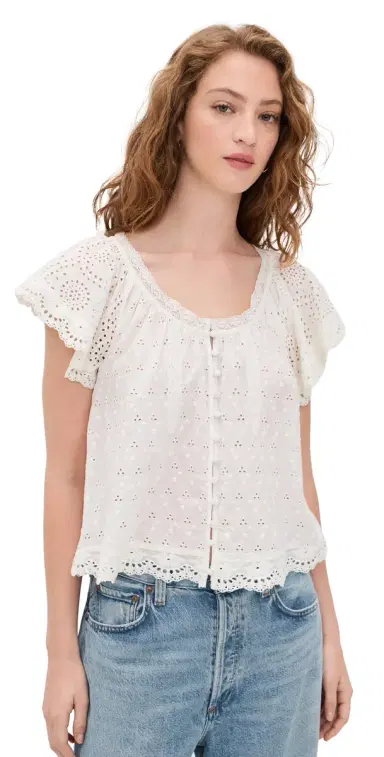 Alice + Olivia Odette Ember Top Off White L | Thumbnail 1 Alice + Olivia Odette Ember Top Off White L | Thumbnail 1