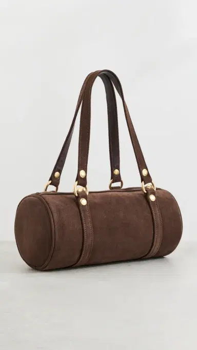 Coach Suede Kisslock Barrel Bag Chocolate One Size | Thumbnail 4