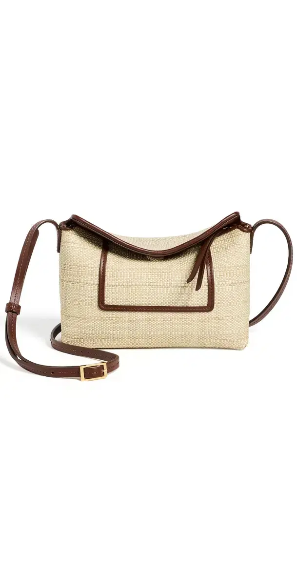 Penelope Slouch Mini Raffia Bag Beige Raffia One Size