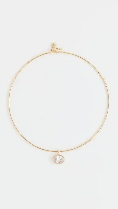 BaubleBar Jelane Gem Collar Necklace Clear/ Gold One Size | Thumbnail 2