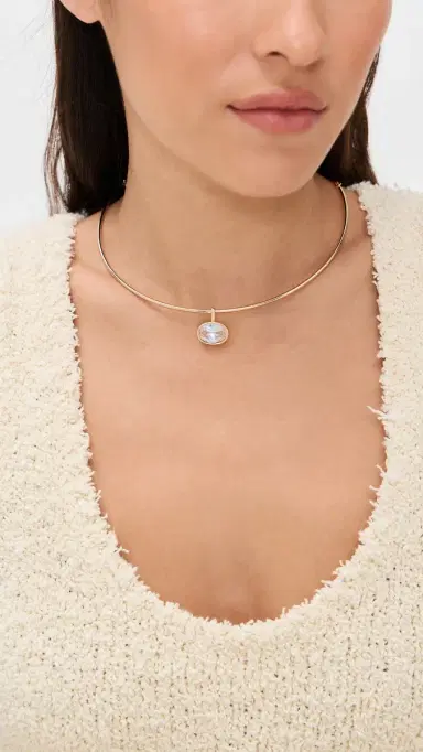 BaubleBar Jelane Gem Collar Necklace Clear/ Gold One Size | Thumbnail 3