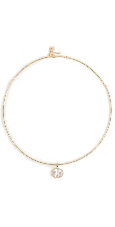 BaubleBar Jelane Gem Collar Necklace Clear/ Gold One Size | Thumbnail 1