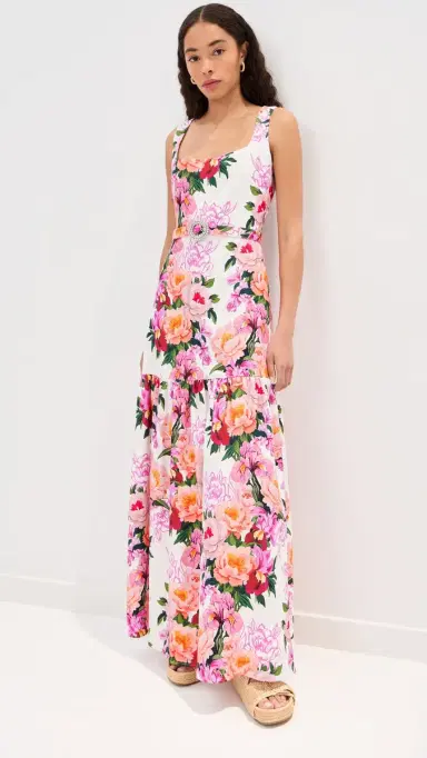 Borgo de Nor Davie Dress Peony Drip | Thumbnail 2