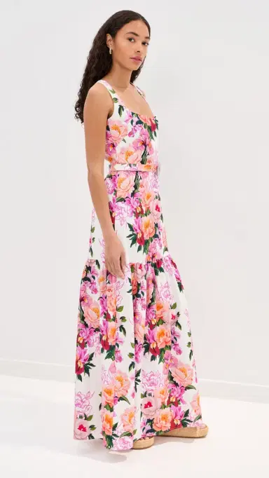 Borgo de Nor Davie Dress Peony Drip | Thumbnail 4