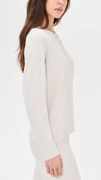 Barefoot Dreams CozyChic Ultra Lite callop Henley Top and Dune | Thumbnail 4