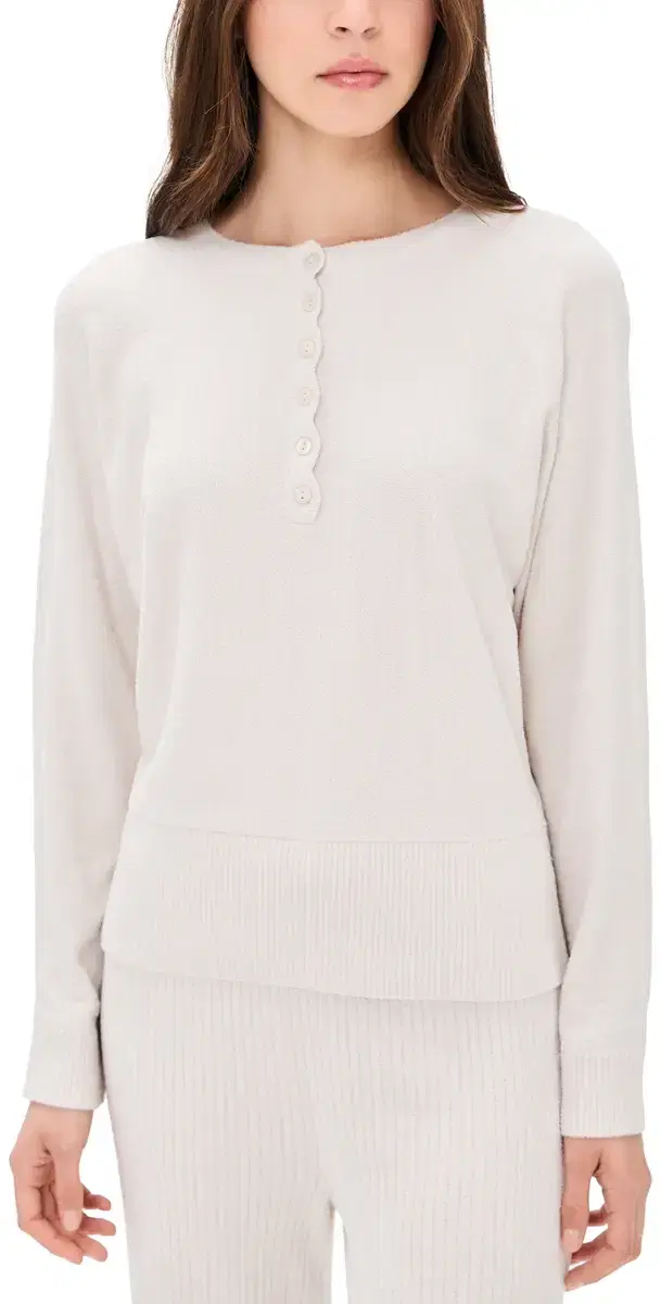 Barefoot Dreams CozyChic Ultra Lite callop Henley Top and Dune