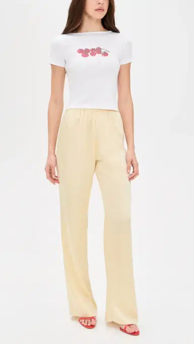 SEROYA Lillian Satin Pants Butter | Thumbnail 5 SEROYA Lillian Satin Pants Butter | Thumbnail 5