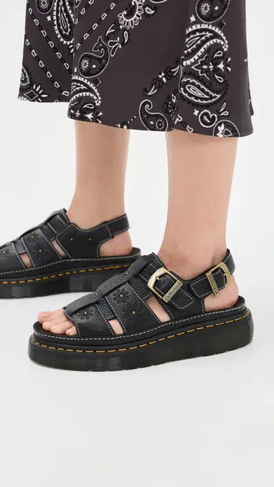 Dr. Martens Wrenlie Open Fisherman Sandals Black 8 | Thumbnail 3