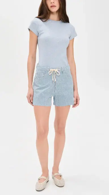 DL1961 Taylor High Rise Drawstring Denim Shorts New Stripe (Original '61) 26 | Thumbnail 5