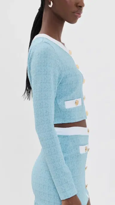 L'AGENCE Adaline Colorblock Chic wim Cardigan Powder Blue | Thumbnail 4 L'AGENCE Adaline Colorblock Chic wim Cardigan Powder Blue | Thumbnail 4