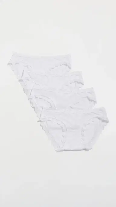 Stripe & Stare Original Knicker Panties 4 Pack White | Thumbnail 2