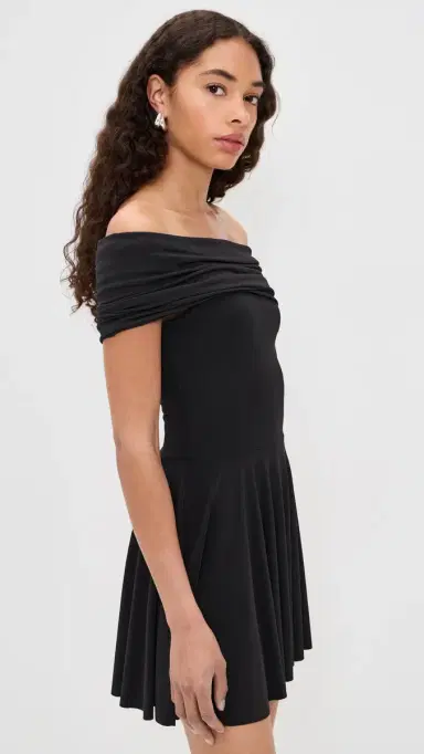 Norma Kamali Flared Pickleball Dress Black | Thumbnail 4 Norma Kamali Flared Pickleball Dress Black | Thumbnail 4