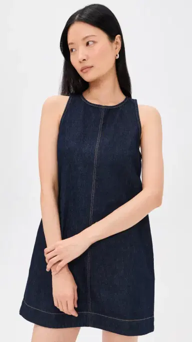 Madewell Denim Mini Shift Dress Rinse Wash | Thumbnail 2