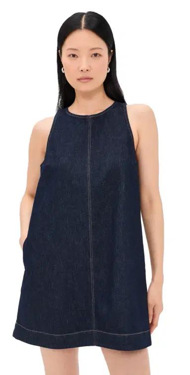 Madewell Denim Mini Shift Dress Rinse Wash | Thumbnail 1