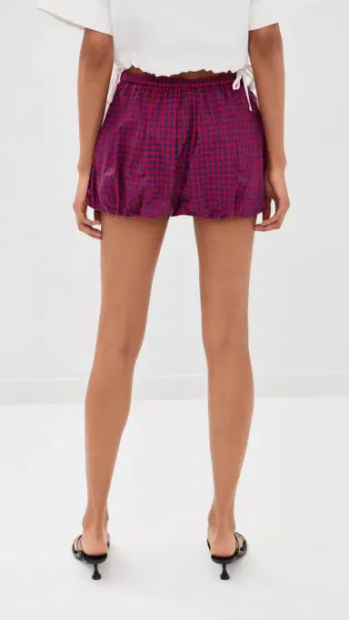 SIMKHAI Bubble Shorts carlet Midnight Gingham | Thumbnail 3 SIMKHAI Bubble Shorts carlet Midnight Gingham | Thumbnail 3