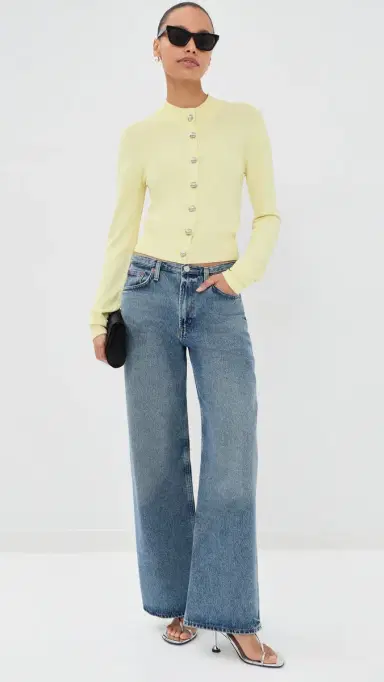 Brandon Maxwell Aubrey Cardigan Lemon Ice S | Thumbnail 5