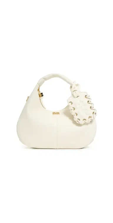 GANNI Mini Grained Hobo Bag Egret One Size | Thumbnail 1 GANNI Mini Grained Hobo Bag Egret One Size | Thumbnail 1