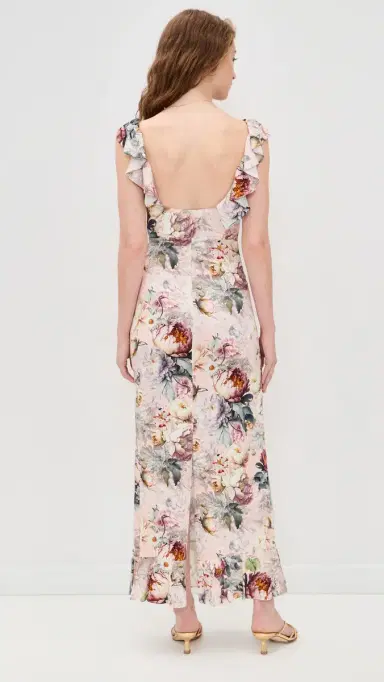 Alice + Olivia Gemma Ruffle Dress Sweet Peony | Thumbnail 3