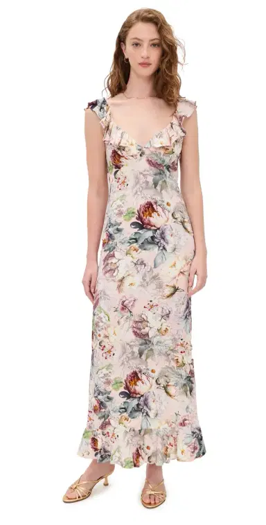 Alice + Olivia Gemma Ruffle Dress Sweet Peony | Thumbnail 1