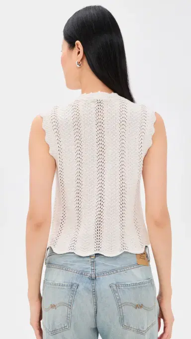Madewell Wavy-Knit Button-Front Shell Top Vintage Ivory L | Thumbnail 3 Madewell Wavy-Knit Button-Front Shell Top Vintage Ivory L | Thumbnail 3