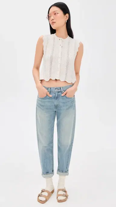 Madewell Wavy-Knit Button-Front Shell Top Vintage Ivory L | Thumbnail 5 Madewell Wavy-Knit Button-Front Shell Top Vintage Ivory L | Thumbnail 5