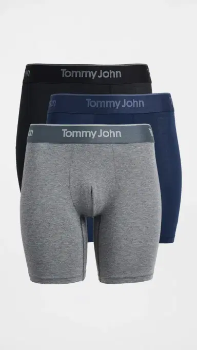 Tommy John econd kin 6 Boxer Briefs 3 Pack Black/MedHeatherGrey/DressBlue | Thumbnail 2