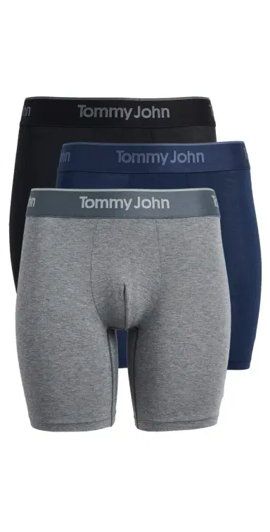 Tommy John econd kin 6 Boxer Briefs 3 Pack Black/MedHeatherGrey/DressBlue | Thumbnail 1