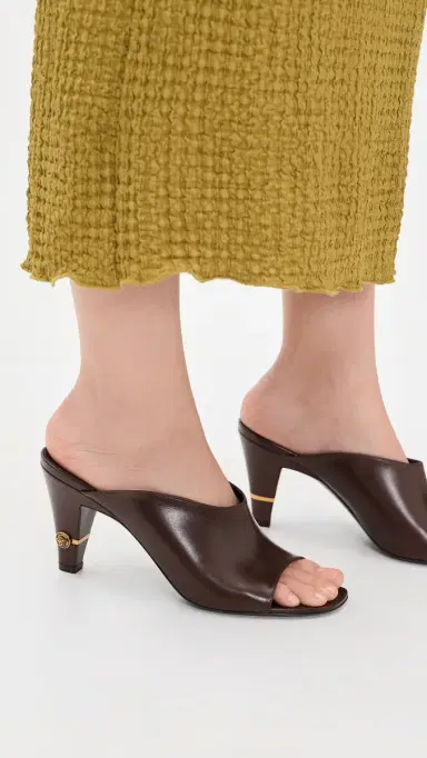 Versace T.80 Lamb Leather Mules 1NM1J Moka Gold '82 | Thumbnail 3