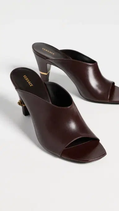 Versace T.80 Lamb Leather Mules 1NM1J Moka Gold '82 | Thumbnail 5