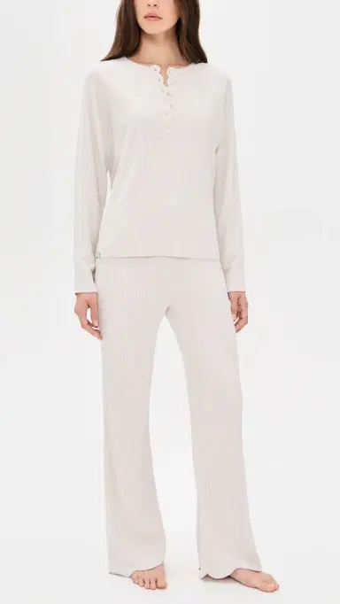Barefoot Dreams CozyChic Ultra ite Ribbed Scallop Pants Sand Dune | Thumbnail 5 Barefoot Dreams CozyChic Ultra ite Ribbed Scallop Pants Sand Dune | Thumbnail 5