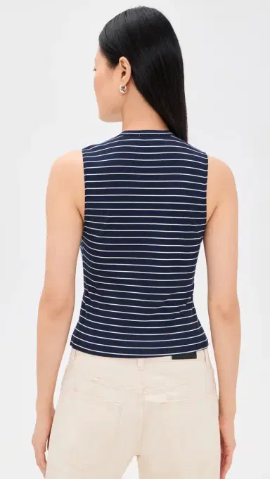 GOOD AMERICAN The Rib Splay Top Simple Stripe Horizon Ink S | Thumbnail 3 GOOD AMERICAN The Rib Splay Top Simple Stripe Horizon Ink S | Thumbnail 3
