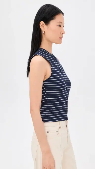 GOOD AMERICAN The Rib Splay Top Simple Stripe Horizon Ink S | Thumbnail 4 GOOD AMERICAN The Rib Splay Top Simple Stripe Horizon Ink S | Thumbnail 4