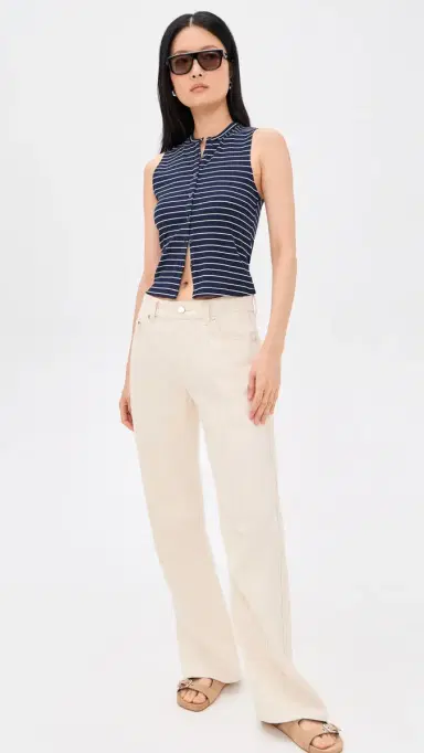 GOOD AMERICAN The Rib Splay Top Simple Stripe Horizon Ink S | Thumbnail 5 GOOD AMERICAN The Rib Splay Top Simple Stripe Horizon Ink S | Thumbnail 5