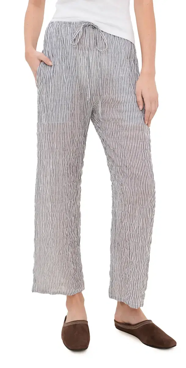 LE BOP x Mally K. Goldman Arden tripe Pants Charcoal/White