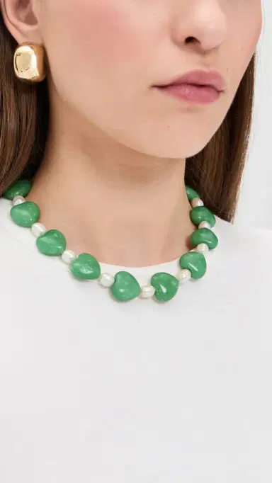 Logan Tay Aqua Heart Stone Necklace Green One Size | Thumbnail 3